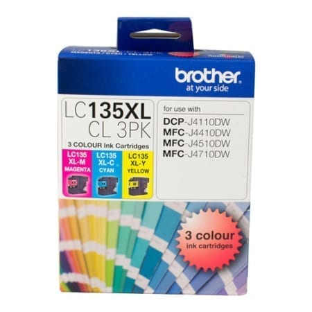 Brother tri colour pack high yield ink cartridges cyan magenta yellow (LC-135XLCL3PK) Genuine