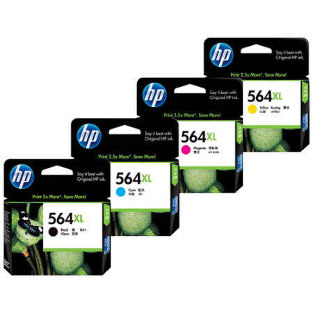 HP 564XL value pack 4 High Yield Ink Cartridges Black Cyan Magenta Yellow Set (CN684WA-CB325WA) Genuine