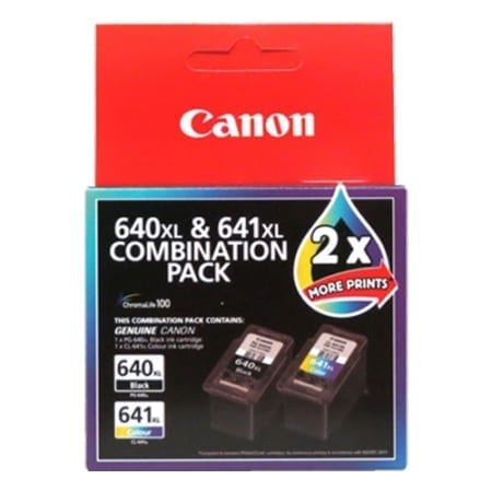 Canon Black + Colour High Yield Combo Pack Ink Cartridges (PG-640XL/CL-641XL) Genuine