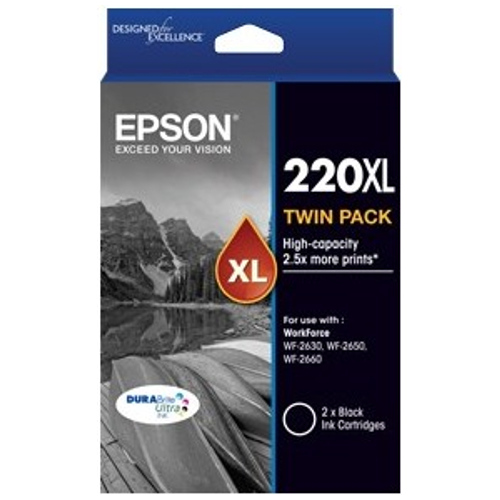 Epson 220xl Genuine Black Twin Pack High Yield Ink Carts 9419