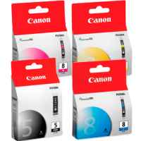 Canon Value Pack 4 Ink Cartridges Black Cyan Magenta Yellow Set (PGI-5/CLI-8) Genuine