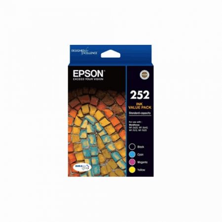 Epson value pack ink cartridges black cyan magenta yellow 252 Genuine